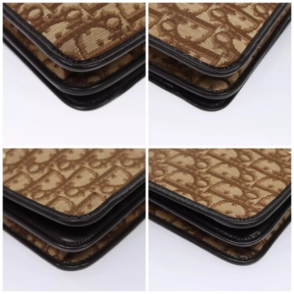 Christian Dior Trotter Canvas Chain Shoulder Bag Brown Gold Auth BD118 - Picture 14 of 16